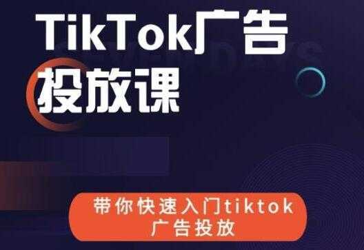 《跨境B哥TIKTOK广告投放课》带你快速入门TIKTOK广告投放-创业资源网