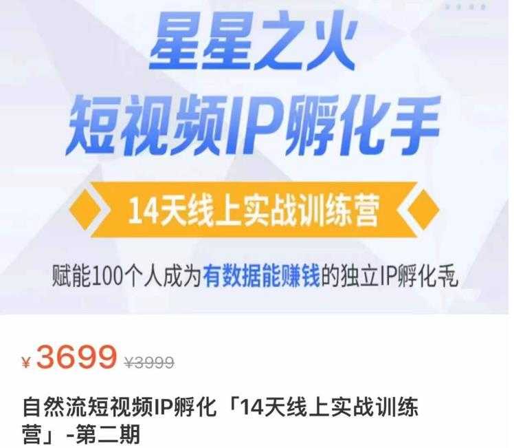 瑶瑶·自然流短视频IP孵化第二期，14天线上实战训练营，赋能100个人成为有数据能赚钱的独立IP孵化手-创业资源网