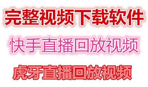 快手直播回放视频/虎牙直播回放视频完整下载(电脑软件+视频教程)-创业资源网