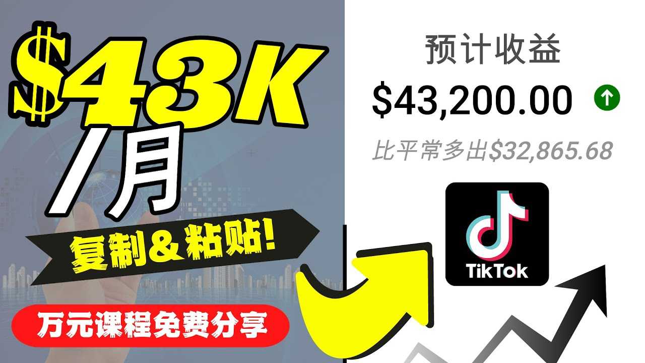 2022抖音国际版Tiktok赚钱项目：每天上传一个视频就轻松月入$43200-创业资源网