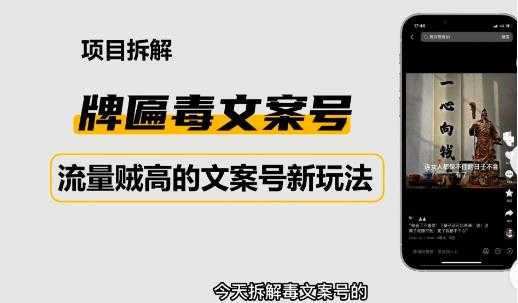 2023抖音快手毒文案新玩法，牌匾文案号，起号快易变现-创业资源网