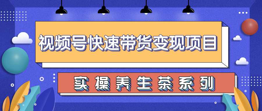 柚子视频号带货实操变现项目，零基础操作养身茶月入10000+-创业资源网