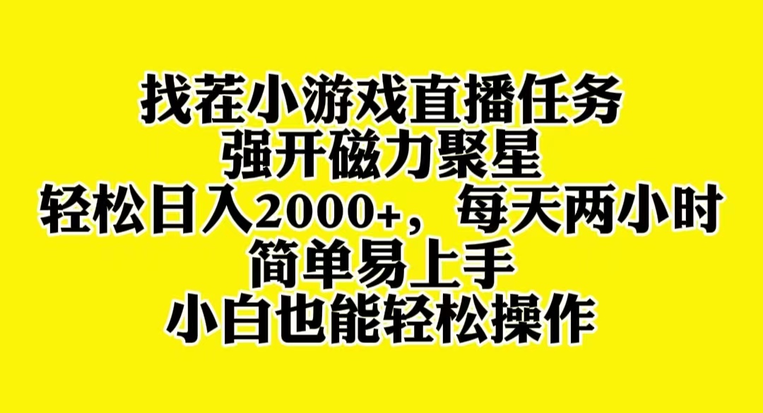 找茬小游戏直播，强开磁力聚星，轻松日入2000+，小白也能轻松上手-暖阳网-优质付费教程和创业项目大全-创业资源网