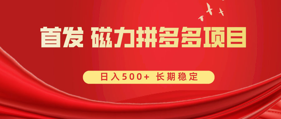 首发 磁力拼多多自撸  日入500+-创业资源网