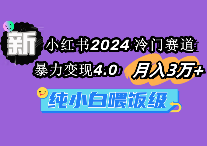 小红书2024冷门赛道 月入3万+ 暴力变现4.0 纯小白喂饭级-创业资源网