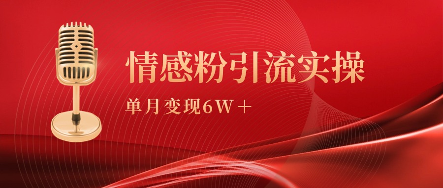 单月变现6w+，情感粉引流变现实操课-创业资源网