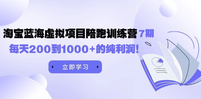 黄岛主《淘宝蓝海虚拟项目陪跑训练营7期》每日200到1000 的净利润-创业资源网