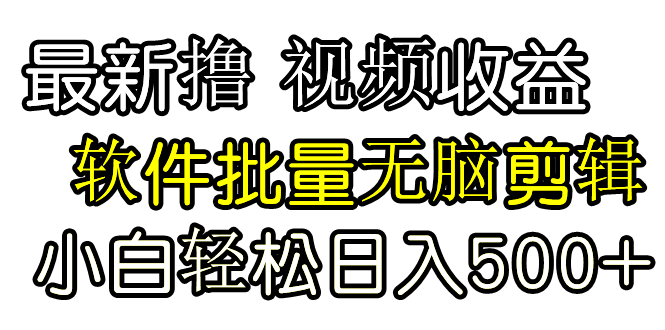 发视频撸收益，软件无脑批量剪辑，第一天发第二天就有钱-创业资源网