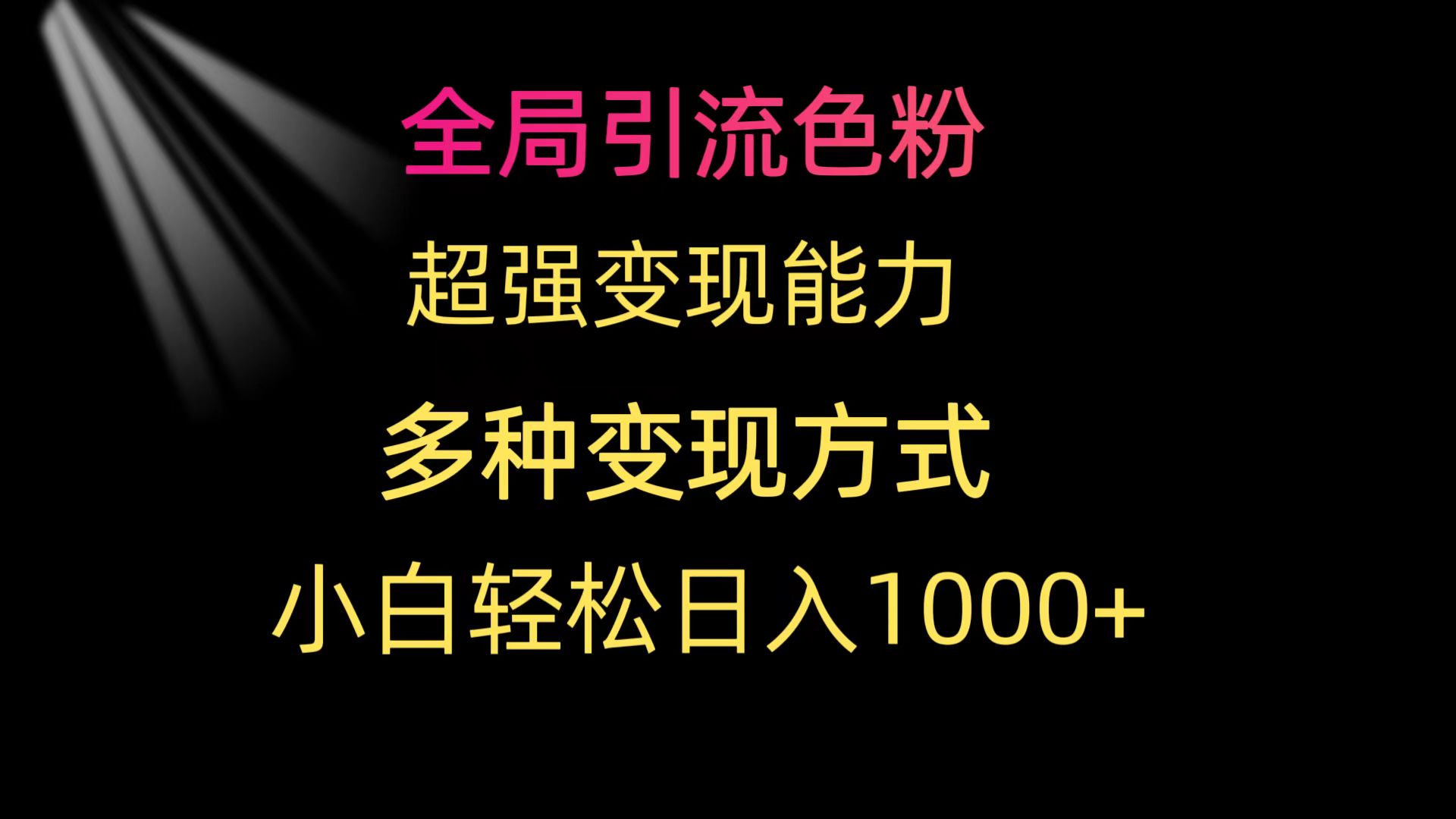 全局性引流方法颜料 极强变现力 多种多样变现模式 新手轻轻松松日入1000-创业资源网