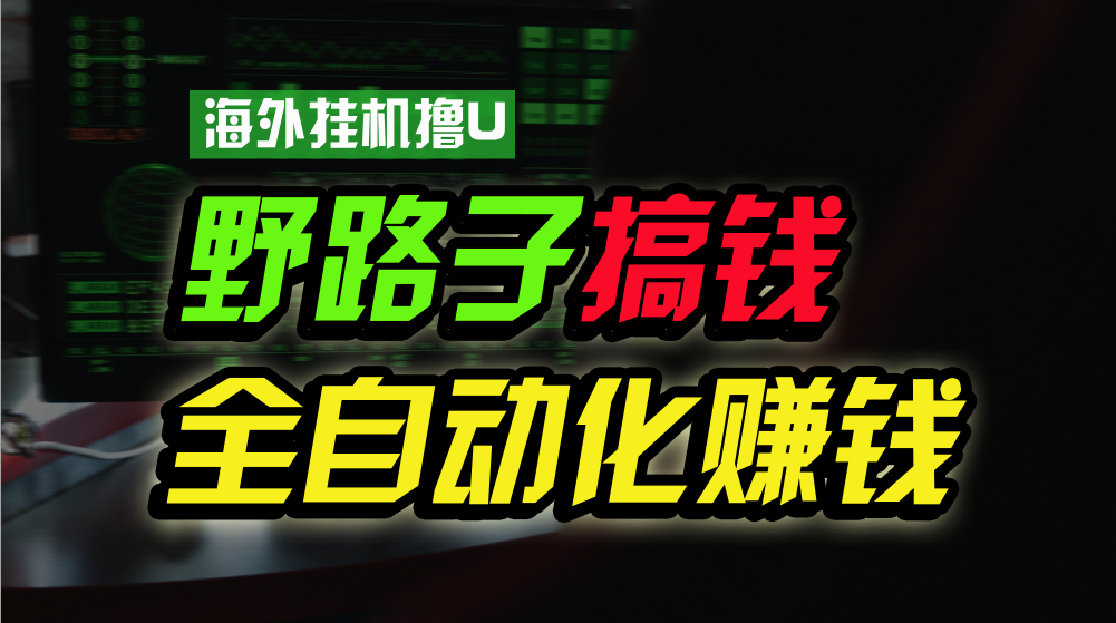 国外放置挂机撸U新渠道，日赚8-15美金，全过程无人化，可大批量变大，个人工作室…-创业资源网