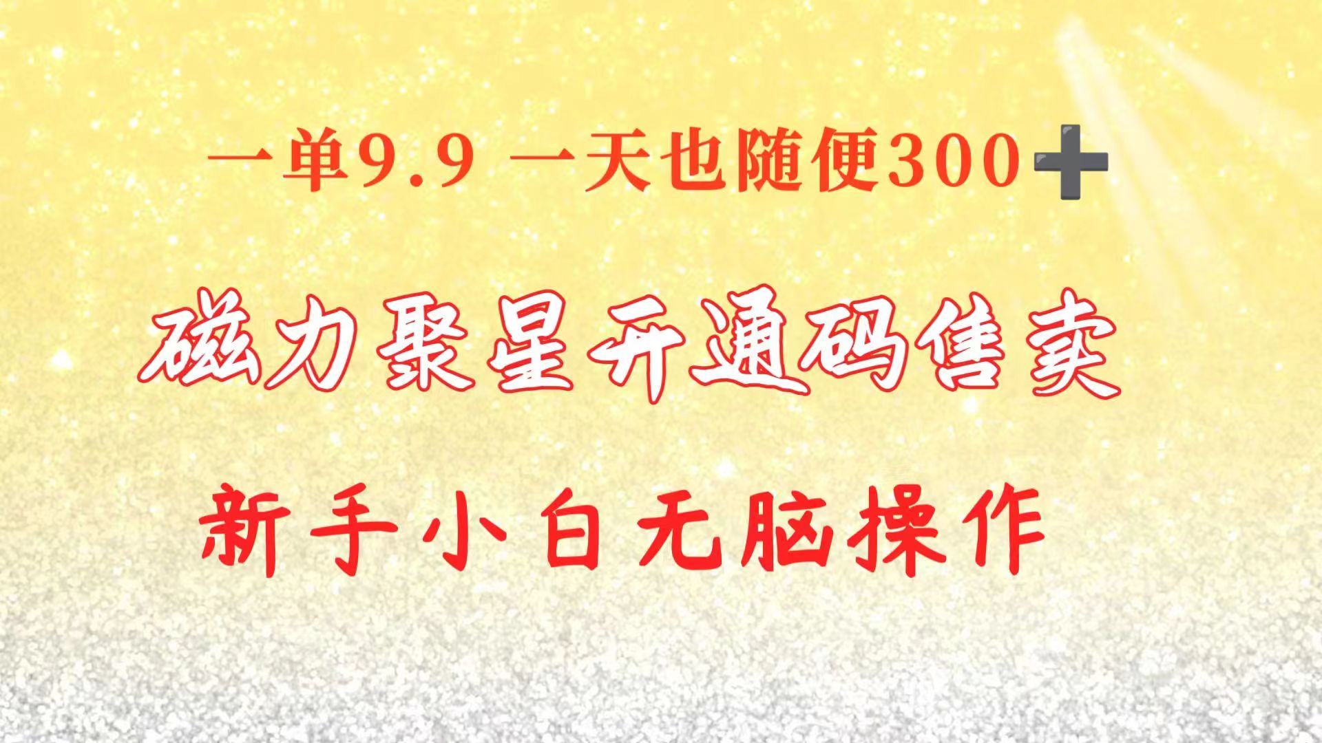 快手磁力聚星码信息差 售卖  一单卖9.9  一天也轻松300+ 新手小白无脑操作-创业资源网