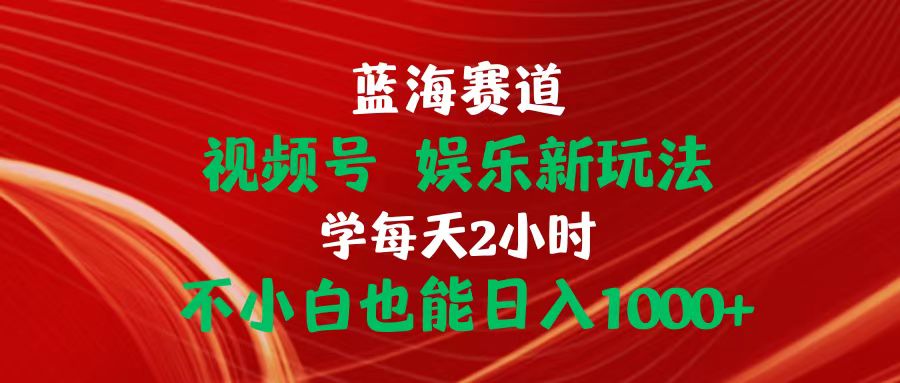 蓝海赛道视频号 娱乐新玩法每天2小时小白也能日入1000+-创业资源网