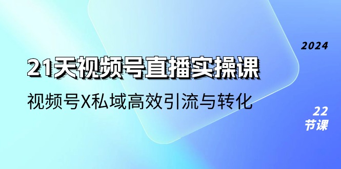 21天-视频号直播实操课，视频号X私域高效引流与转化-创业资源网