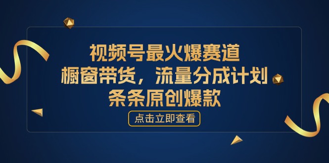 [您的孩子取得成功获得上位]微信视频号最火跑道，橱窗展示卖货，流量分成方案，条…-创业资源网