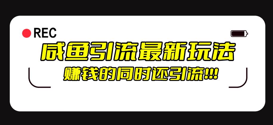 闲鱼引流方式全新升级游戏的玩法，赚钱的此外，日推广方法100-创业资源网