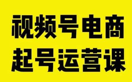 视频号电商起号运营课，教初学者如何自然流起号，推动商家0-1提高-创业资源网