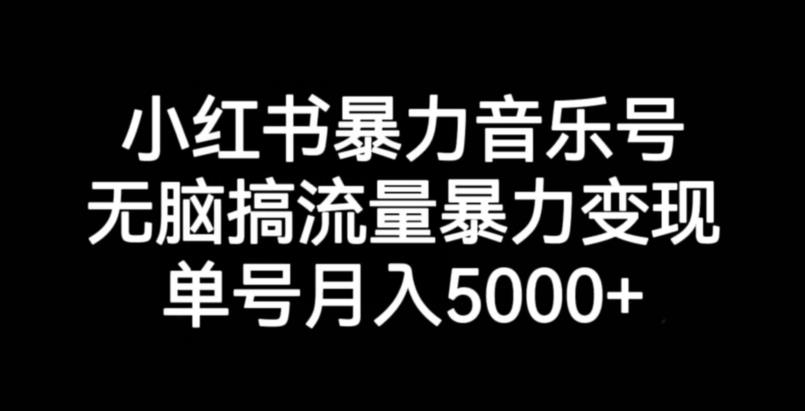 小红书的暴力行为音乐号，没脑子搞总流量暴力行为转现，运单号月入5000-创业资源网