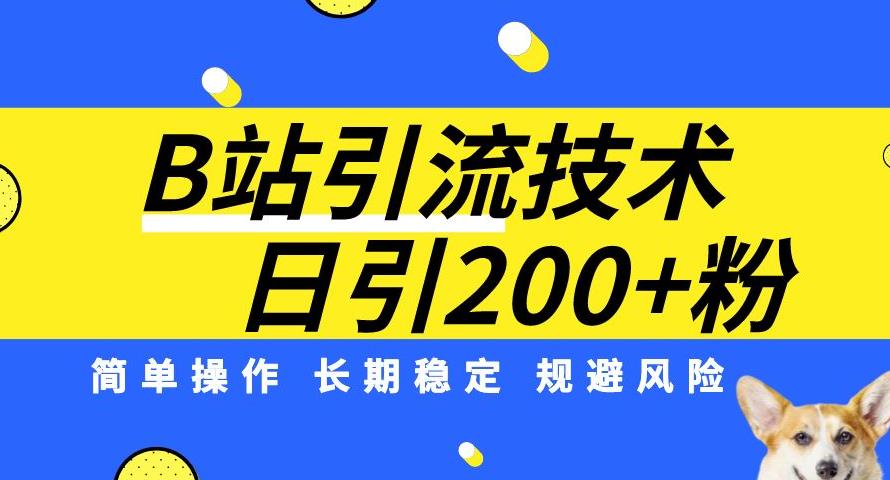 B站引流技术：每日引流方法200精准粉，易操作，持续稳定，防范风险-创业资源网