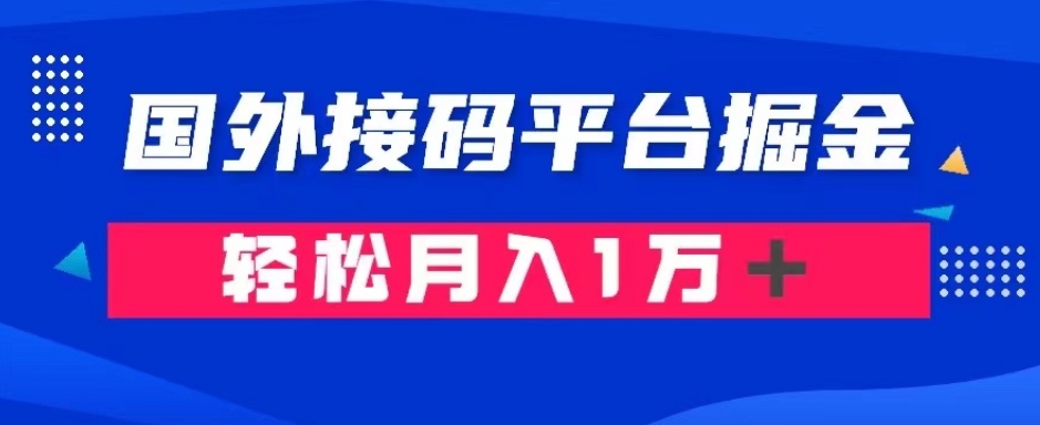 通过国外接码平台掘金：成本1.3，利润10＋，轻松月入1万＋【揭秘】-暖阳网-优质付费教程和创业项目大全-创业资源网