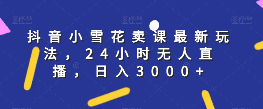 抖音小小雪花购买课程全新游戏玩法，24钟头无人直播，日入3000 【揭密】-暖阳网-优质付费教程和创业项目大全-创业资源网