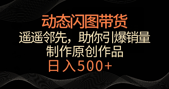 动态闪图带货，遥遥领先，冷门玩法，助你轻松引爆销量，日赚500+【揭秘】-创业资源网