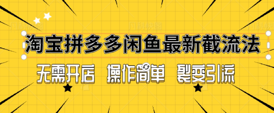 拼多多淘宝闲鱼最新引流方法，无需开店长久精准引流100+-创业资源网