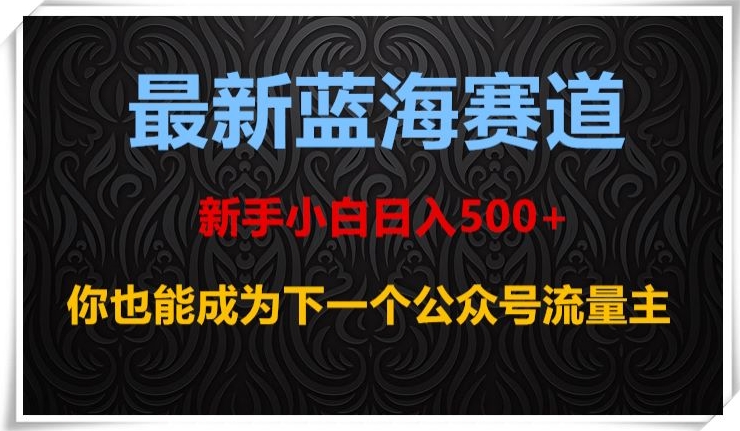 最新蓝海赛道，新手小白日入500+，你也能成为下一个公众号流量主【揭秘】-暖阳网-优质付费教程和创业项目大全-创业资源网