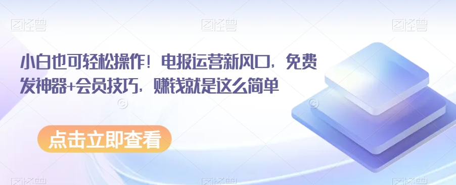 新手也可以简单实际操作！电文经营新蓝海，免费发布软件 VIP方法，挣钱就这么简单-创业资源网