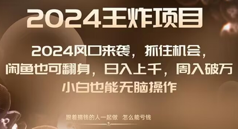 2024风口项目来袭，抓住机会，闲鱼也可翻身，日入上千，周入破万，小白也能无脑操作-创业资源网