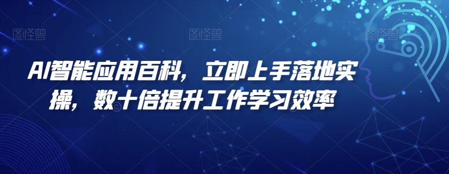 AI智能应用百科，​立即上手落地实操，数十倍提升工作学习效率-创业资源网