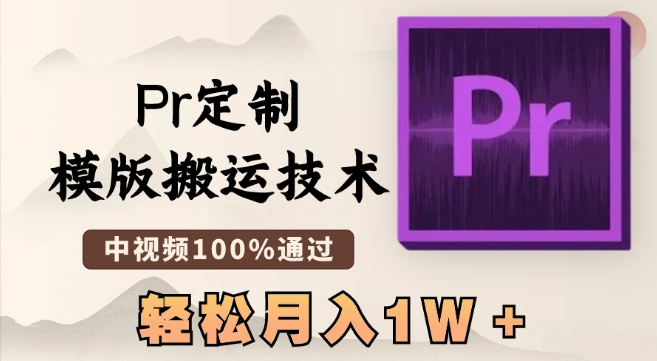 最新Pr定制模版搬运技术，中视频100%通过，几分钟一条视频，轻松月入1W＋【揭秘】-创业资源网