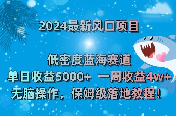 2024最新风口项目，低密度蓝海赛道，单日收益5000+，一周收益4w+！【揭秘】-创业资源网