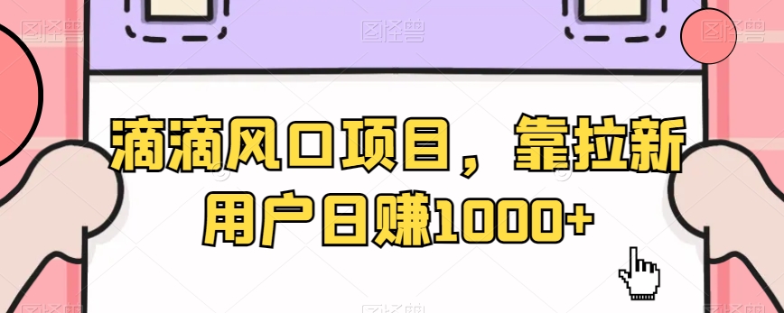 滴滴风口项目，靠拉新用户日赚1000+-创业资源网