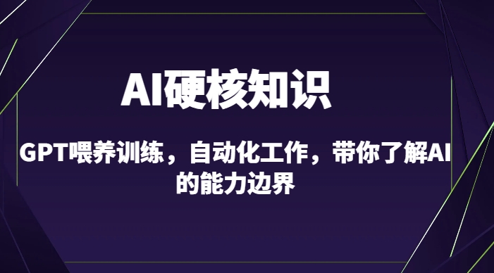 AI硬核知识-GPT喂养训练，自动化工作，带你了解AI的能力边界-创业资源网