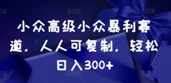 小众暴利赛道，人人可复制，轻松日入300+-创业资源网