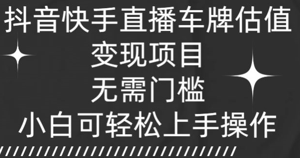 抖音和快手直播间车牌号公司估值转现新项目，不用门坎，小白可快速上手实际操作-创业资源网