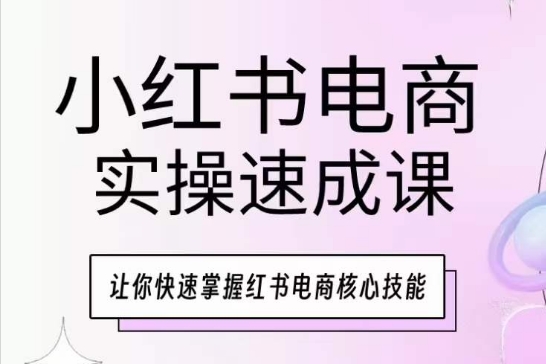 小红书电商实际操作速成课，让你快速把握小红书电子商务核心技能-创业资源网