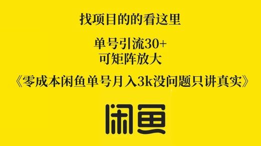 零成本闲鱼平台运单号月入3k没什么问题只谈真正-创业资源网