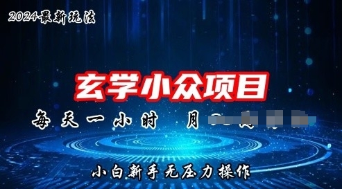 2024年新版本风水玄学冷门游戏玩法新项目，零门槛高收益，新手入门没压力实际操作-创业资源网