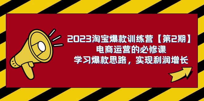 2023淘宝爆款夏令营【第2期】网店运营的必修课程，学习培训爆品构思 实现盈利提高-创业资源网