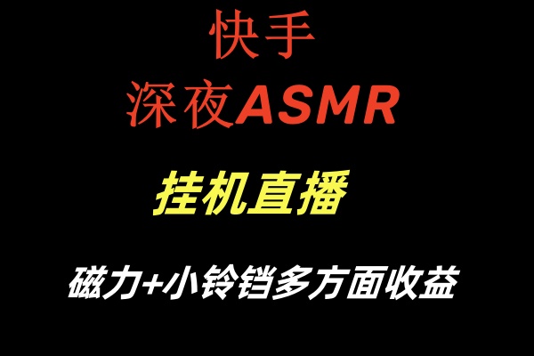 快手视频深更半夜ASMR放置挂机直播间磁性 小玲铛各个方面盈利-创业资源网