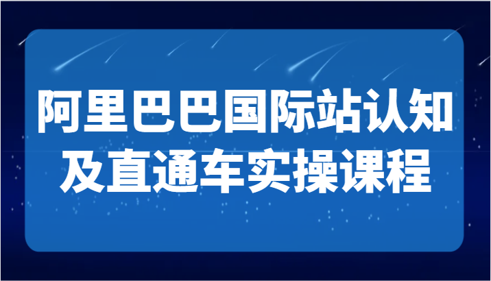 阿里巴巴国际站认知能力及淘宝直通车实操课-国际性房地产逻辑性、国际站运营精准定位、TOP商家运营构思-创业资源网