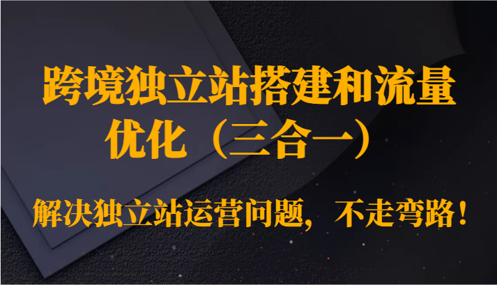 跨境独立站搭建和总流量提升处理独立站运营难题，少走弯路！-创业资源网