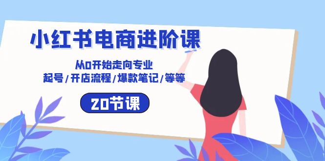 小红书电商升阶课：从0逐渐走向技术专业 养号/开店的流程/爆品手记/等-创业资源网