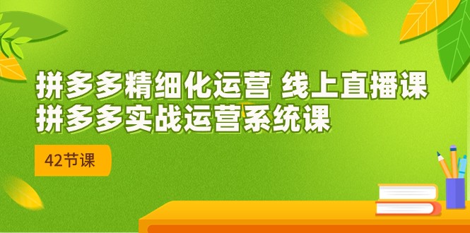 拼多多精细化运营 线上直播课：拼多多实战运营系统课-创业资源网