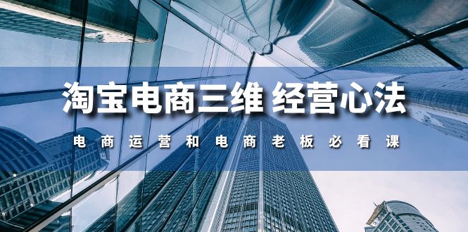 淘宝电商三维经营心法：电商运营和电商老板必看课-创业资源网