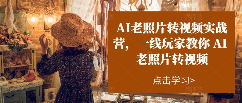 AI老照片转视频实操训练营，一线玩家教你AI老照片转视频-创业资源网