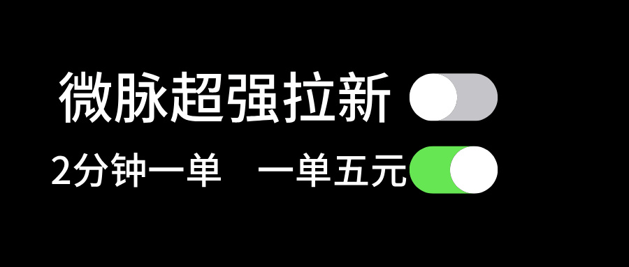 微脉超强拉新， 两分钟1单， 一单利润5块，适合小白-创业资源网