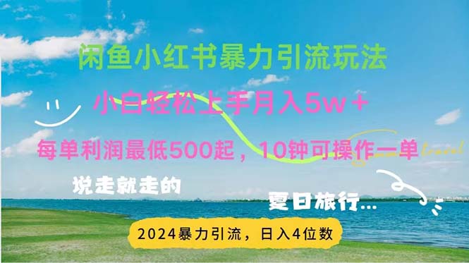 2024暑期挣钱的项目小红书的闲鱼暴力行为引流方法，简易没脑子实际操作，每单利润500 ，…-创业资源网