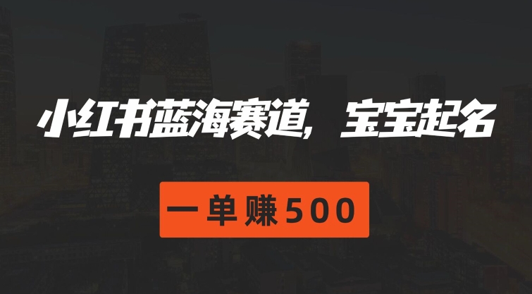 小红书的瀚海跑道，宝宝取名，一单赚500-创业资源网